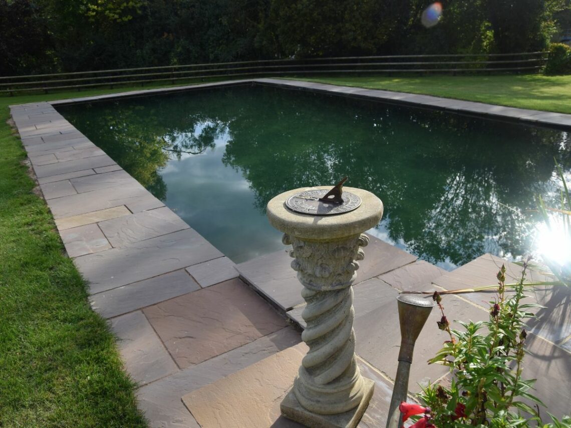 Stunning Formal Low Maintenance Natural Water Swimming Pond