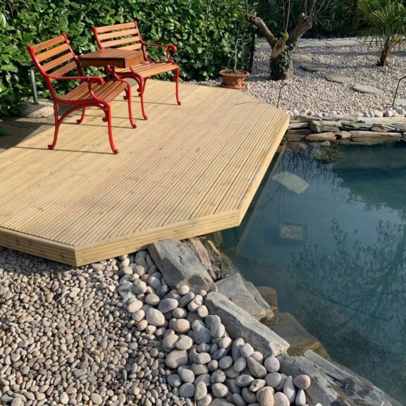 Fish Pond With Chairs