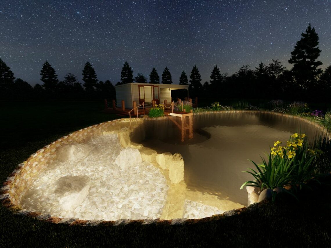 Nottingham Wildlife Pond Project Render Night