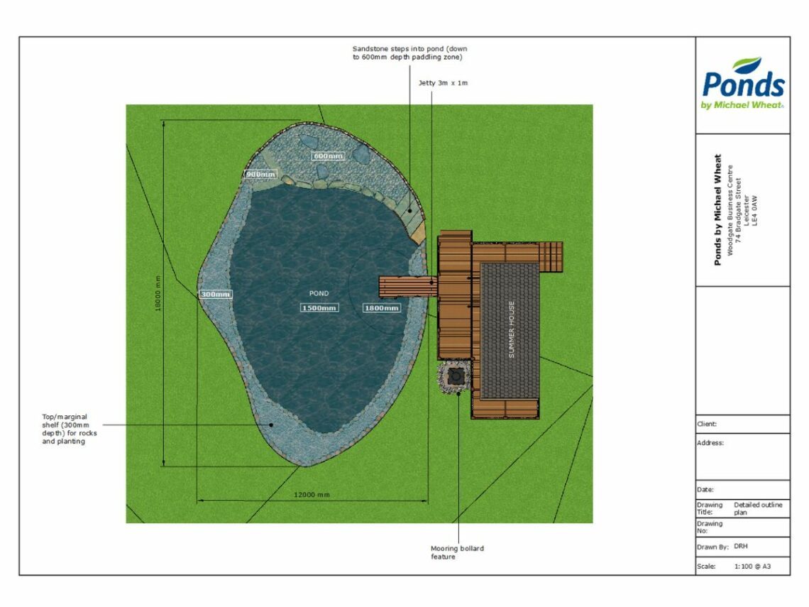 Nottingham Wildlife Pond Project Tech drawing